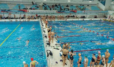 Во дворце водных видов спорта "Руза" прошел чемпионат Московской области по плаванию.​