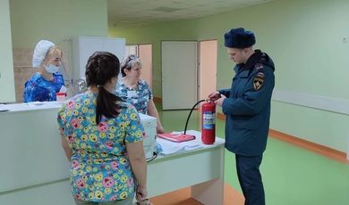В педиатрическом отделении Зарайской ЦРБ прошли учения по пожарной безопасности