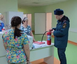 В педиатрическом отделении Зарайской ЦРБ прошли учения по пожарной безопасности